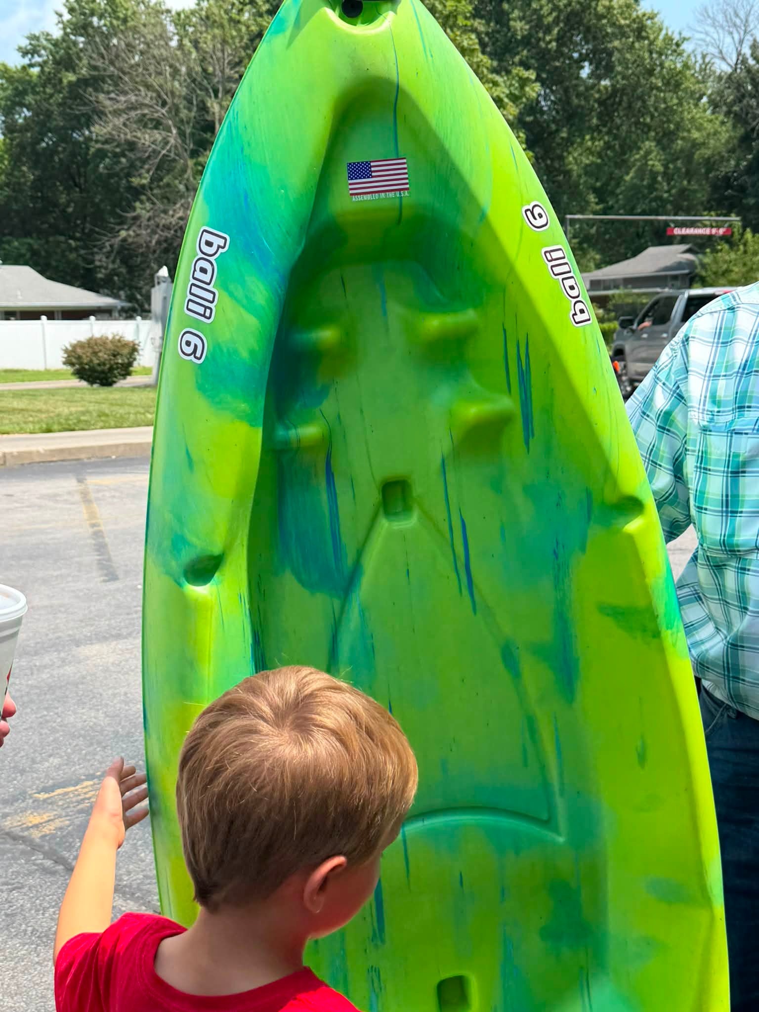 Starting the Bear’s birthday early. He’s excited to get this kayak in the water!