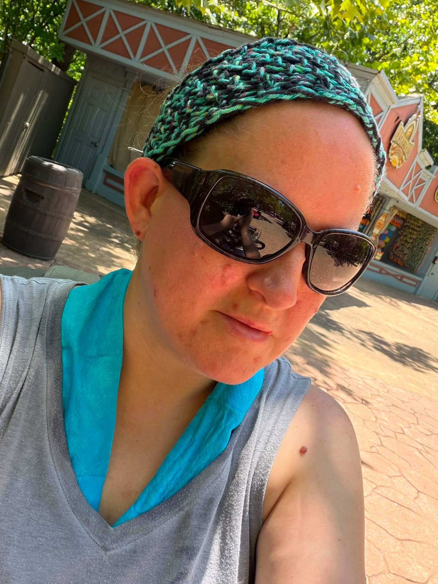 What I looked like before my 2nd round of a slight sunburn. I was grateful for my rented scooter today because it kept me from heat-stroking out, but it was a hassle.