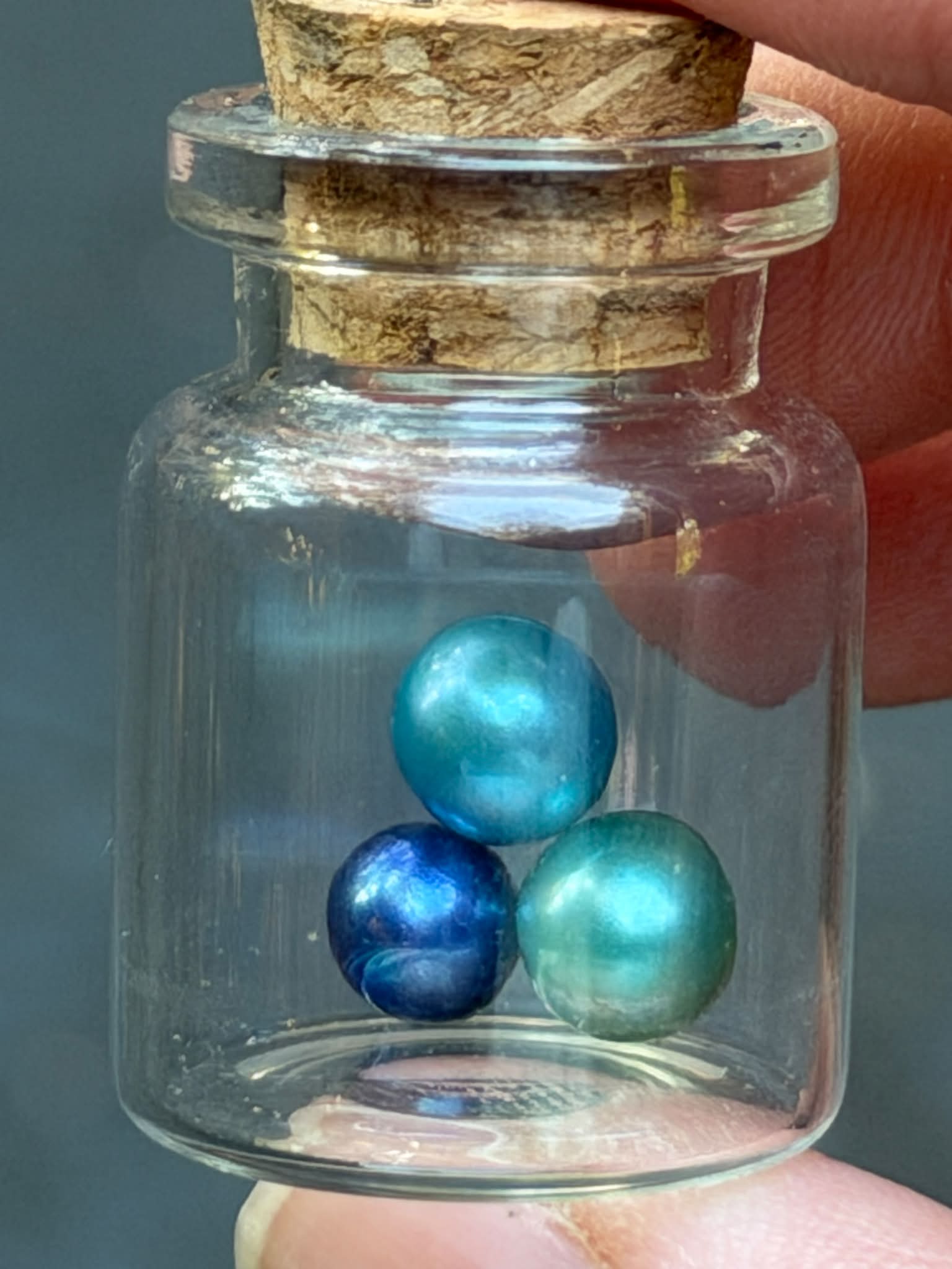 Growing my pearl collection. The Lizzard and I both got twins (the sapphire and sea foam), so we did a swap.